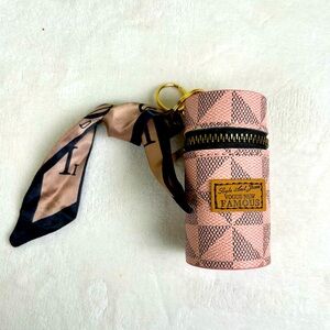 Retro Barrel Lipstick Key Chain Coin Bag Purse